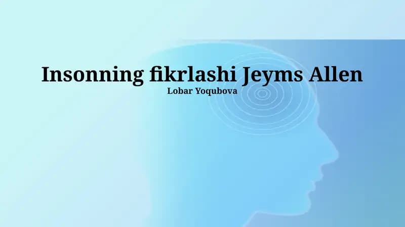 Insonning fikrlashi Jeyms Allen