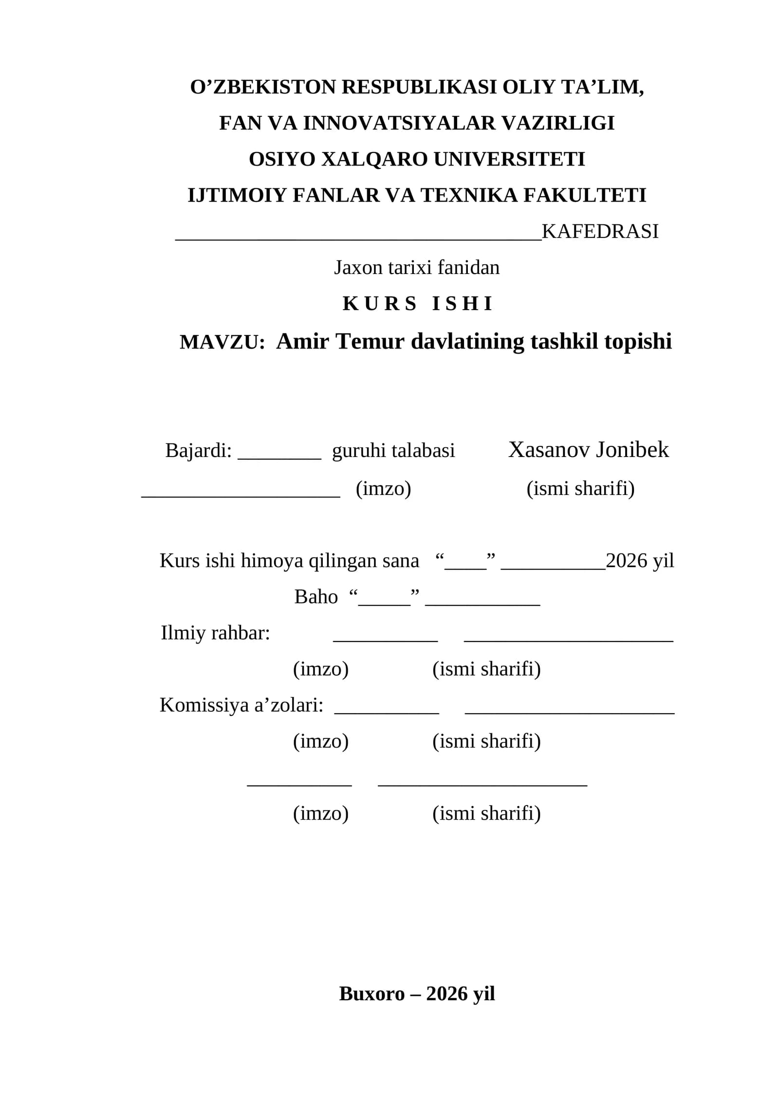 Amir Temur davlatining tashkil topishi