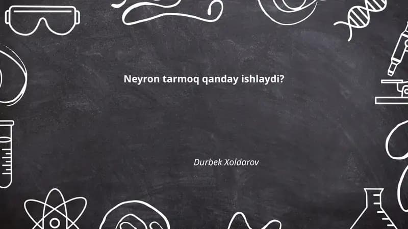 Neyron tarmoq qanday ishlaydi?