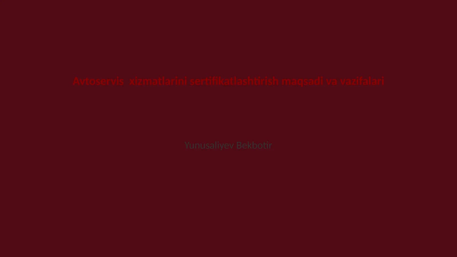 Avtoservis xizmatlarini sertifikatlashtirish maqsadi va vazifalari