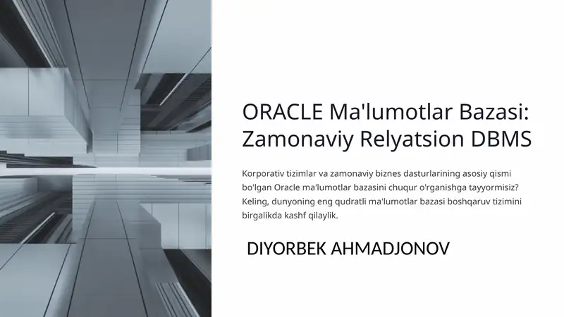 ORACLE Ma'lumotlar Bazasi