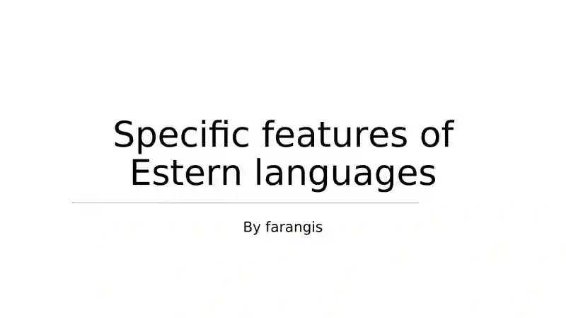 Eastern languages