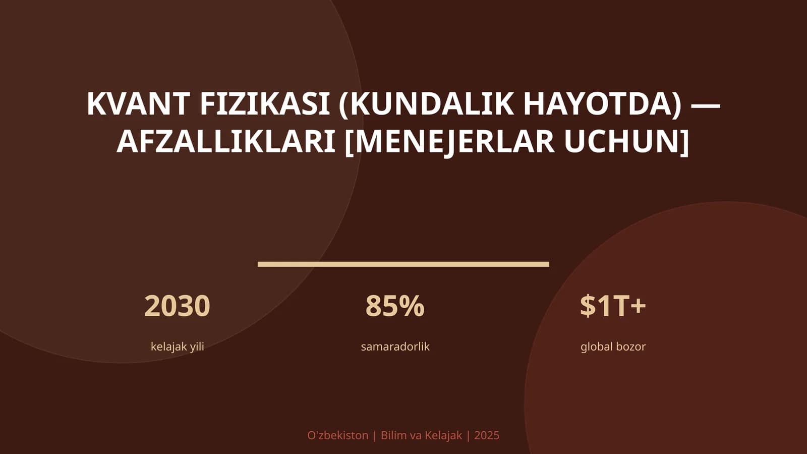 Kvant fizikasi (kundalik hayotda) — afzalliklari [menejerlar uchun]