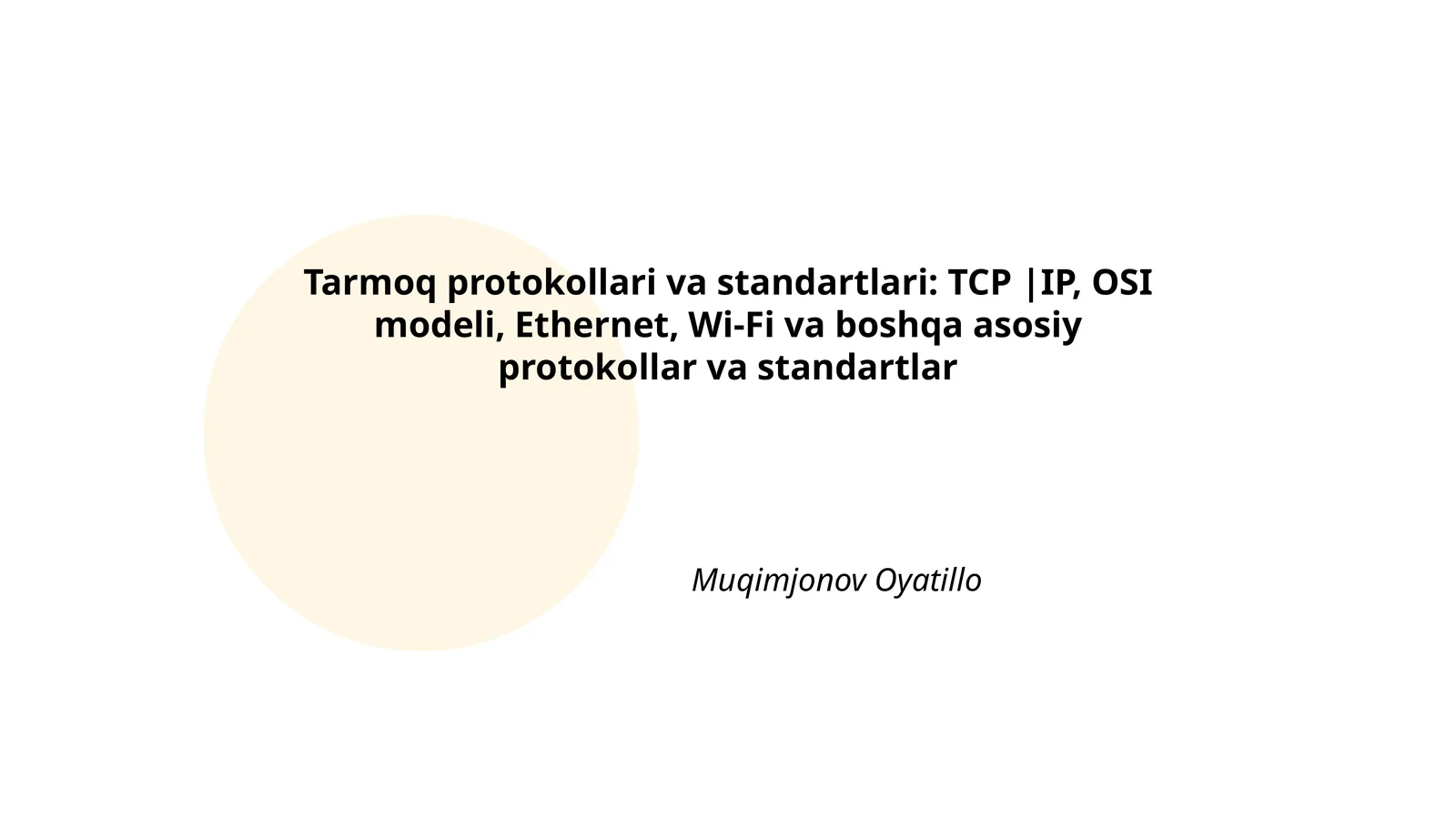 Tarmoq protokollari va standartlari