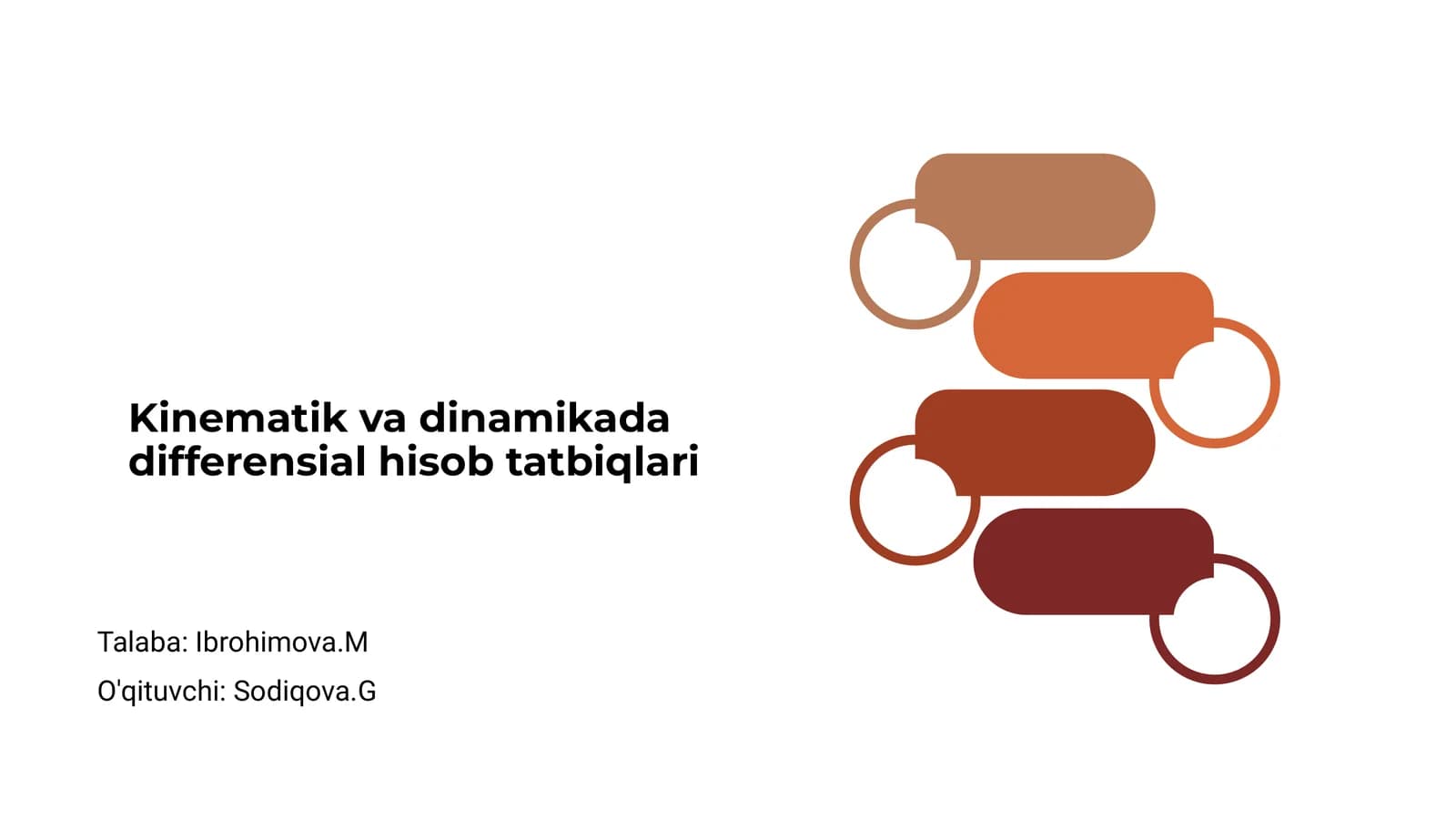 Kinematik va dinamikada differensial hisob tatbiqlari