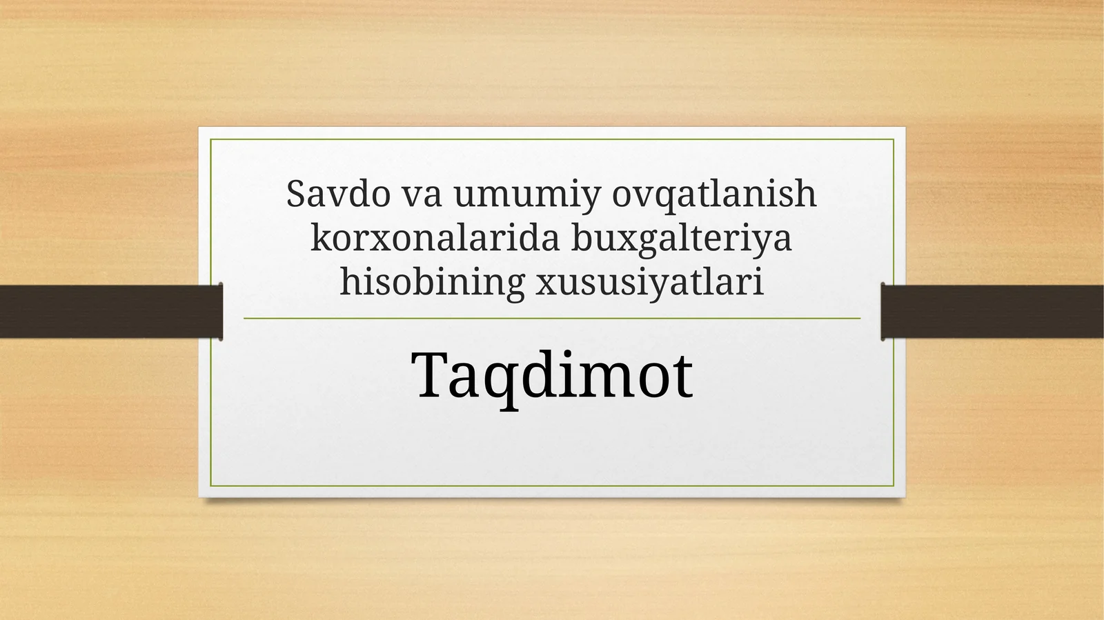 Savdova umumiy ovqatlanish korxonalari