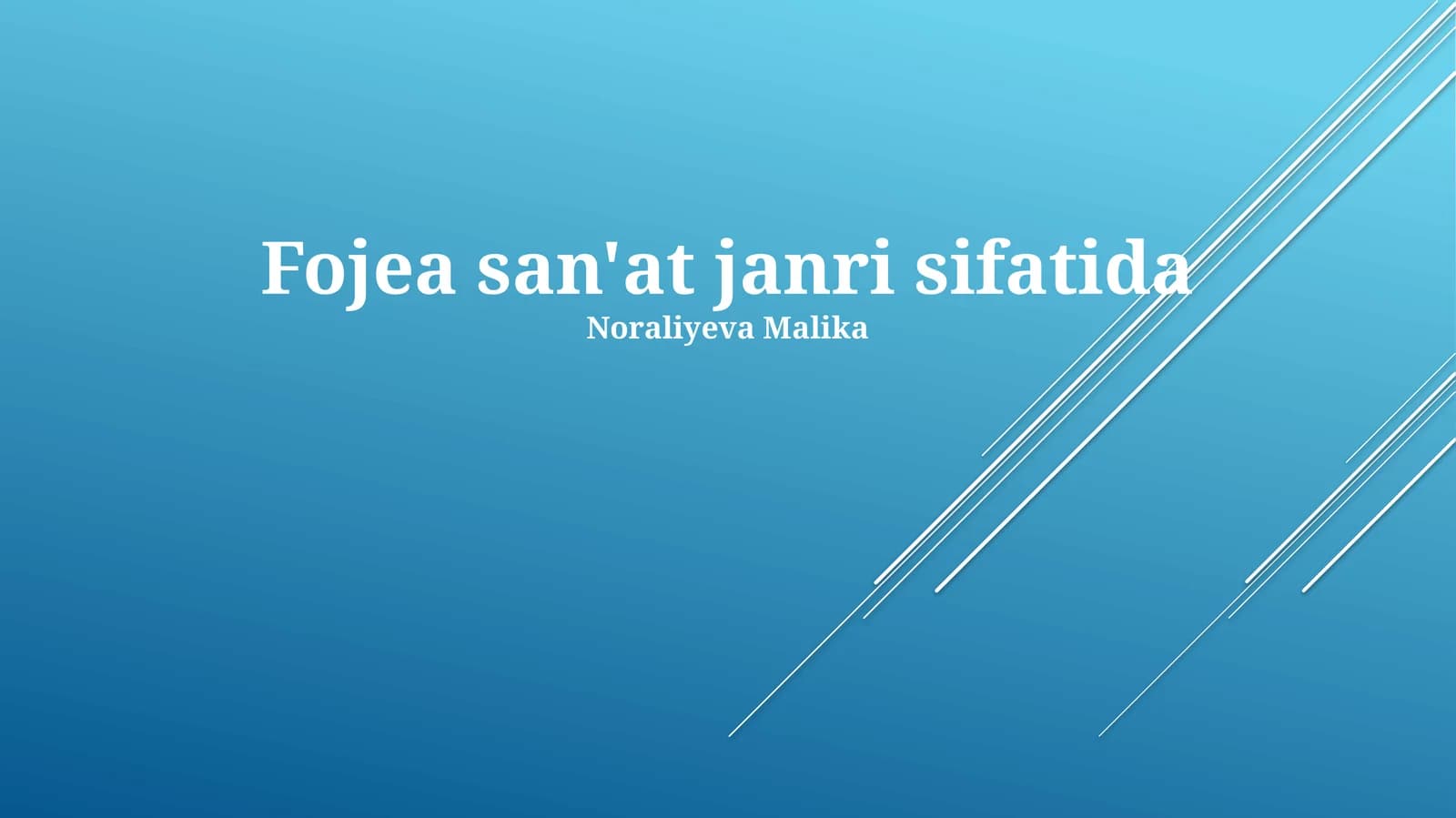 Fojea san'at janri sifatida
