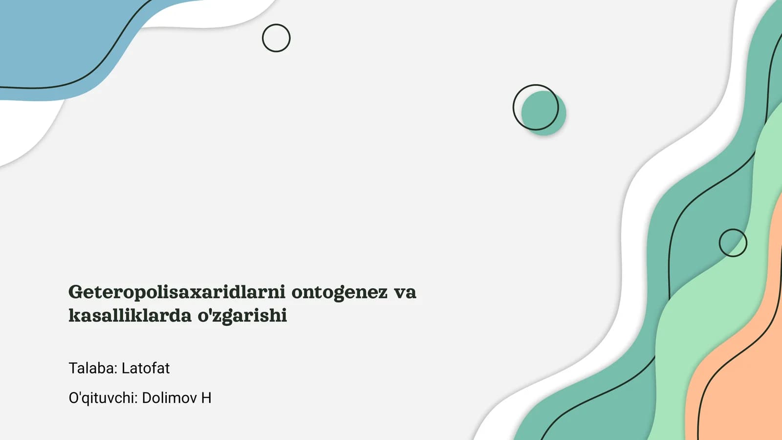 Geteropolisaxaridlarni ontogenez va kasalliklarda o'zgarishi