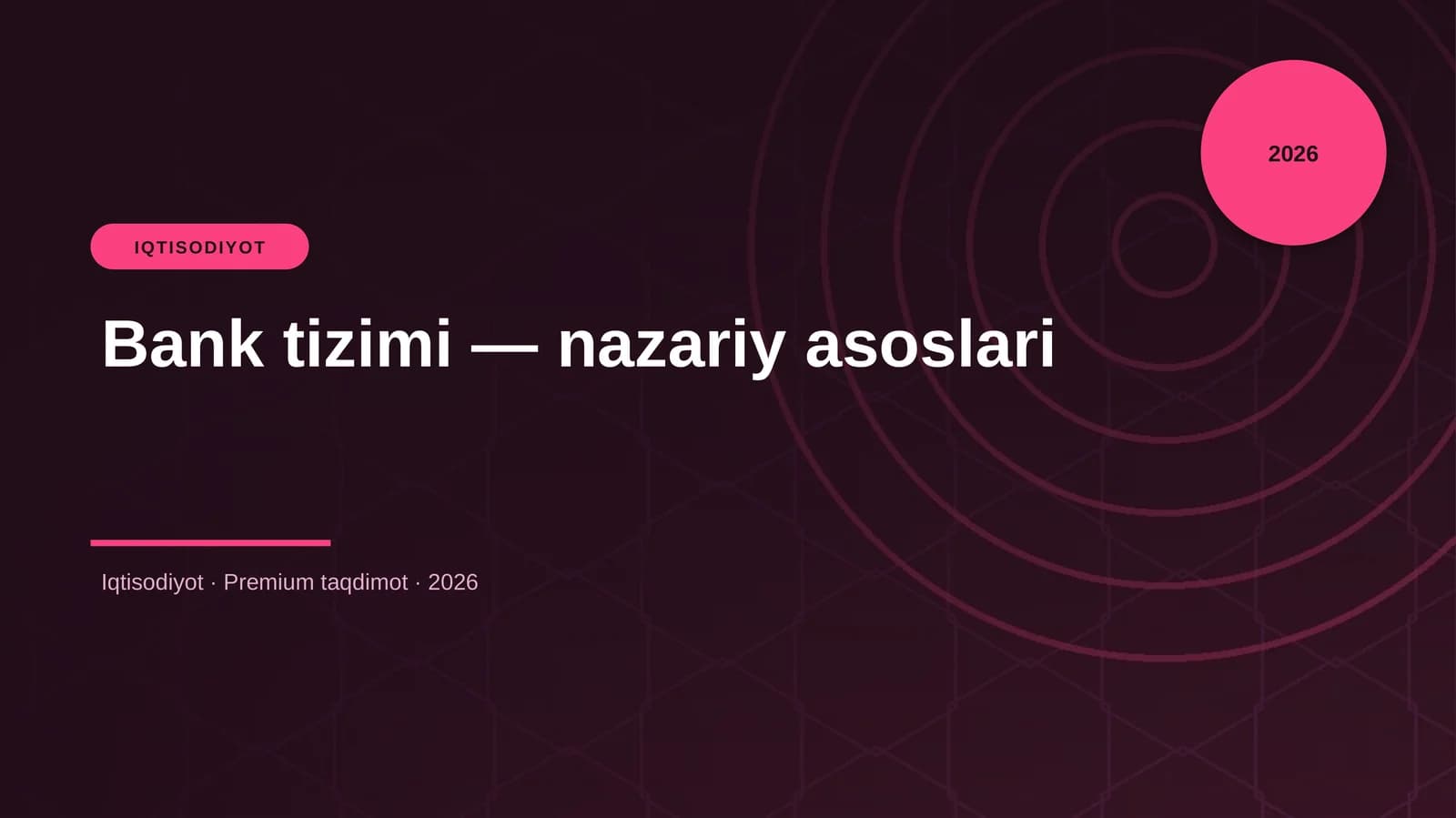Bank tizimi — nazariy asoslari
