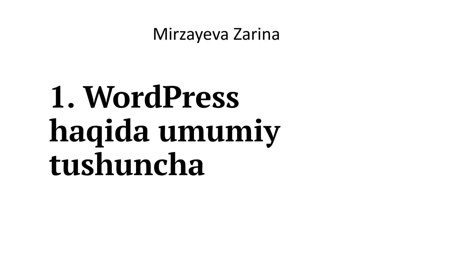 WordPress haqida umumiy tushuncha