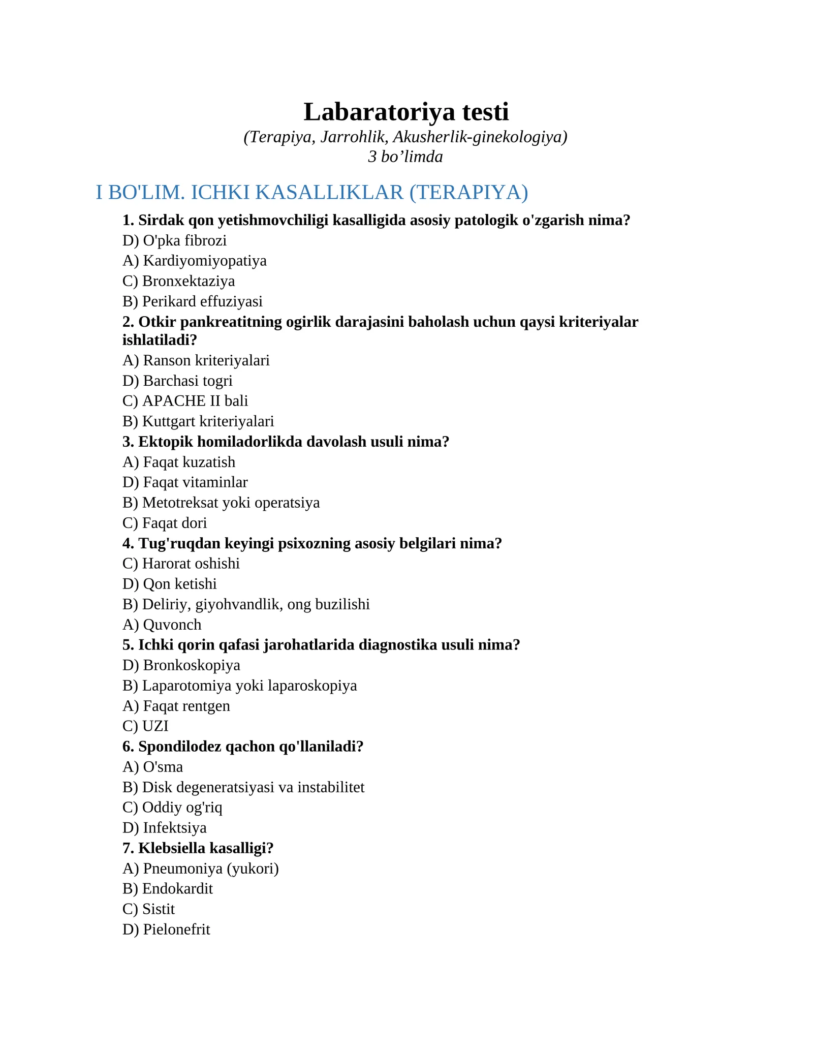 Labaratoriya testi