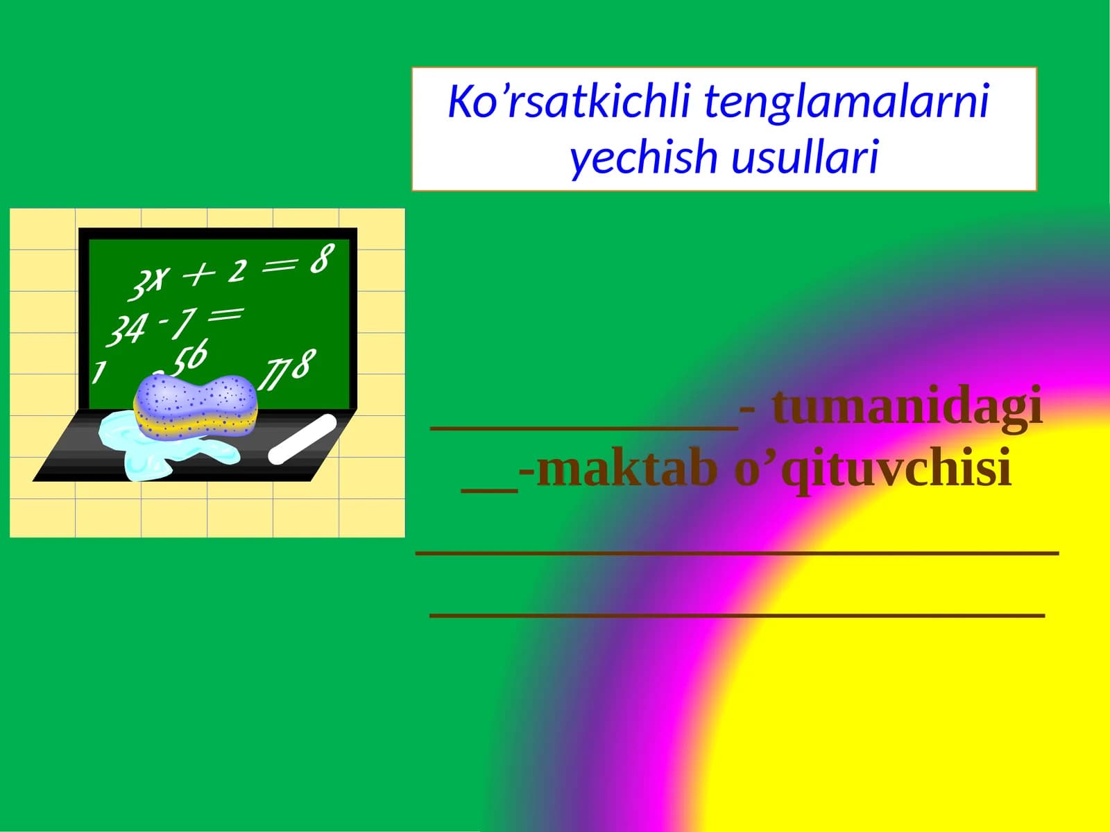 Ko’rsatkichlitenglama