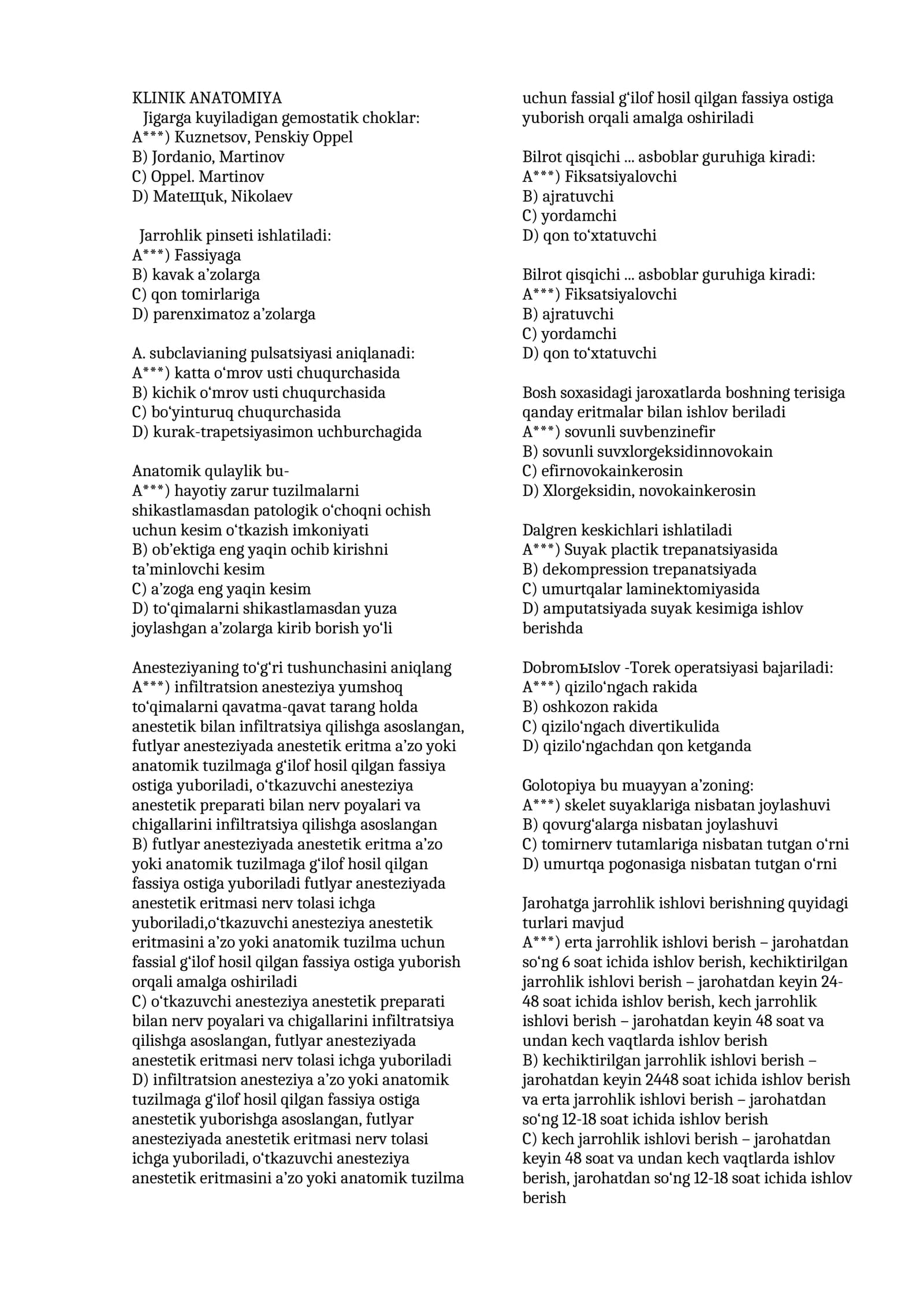 KLINIK ANATOMIYA