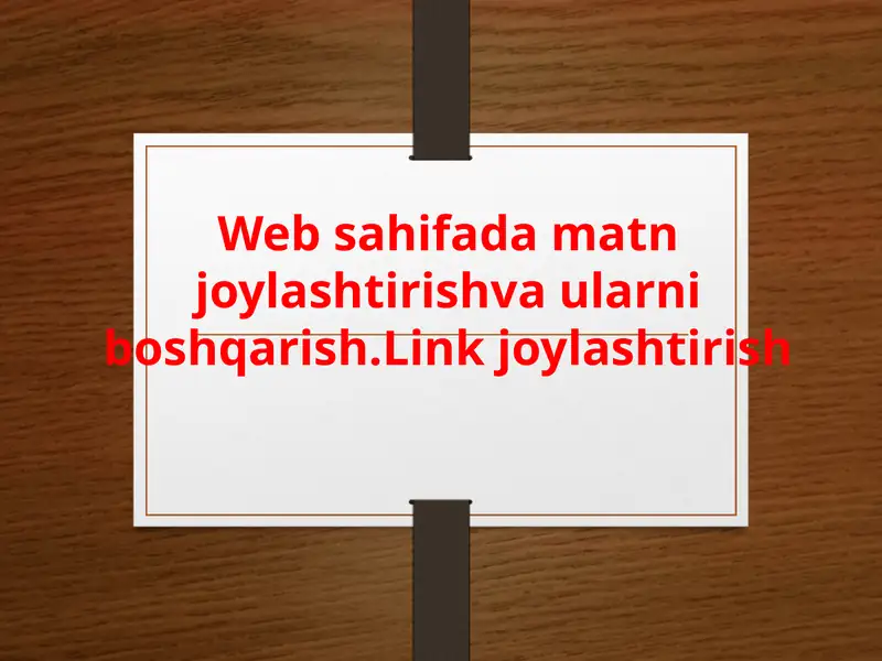 Web-sahifada matn joylashtirish