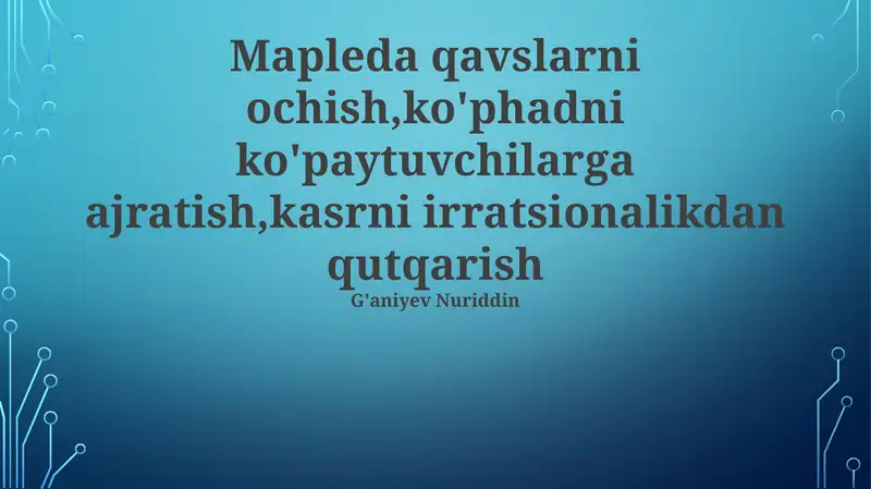 Qavslarni ochish