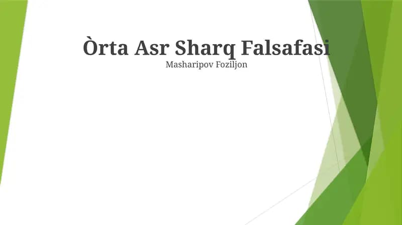 Òrta Asr Sharq Falsafasi