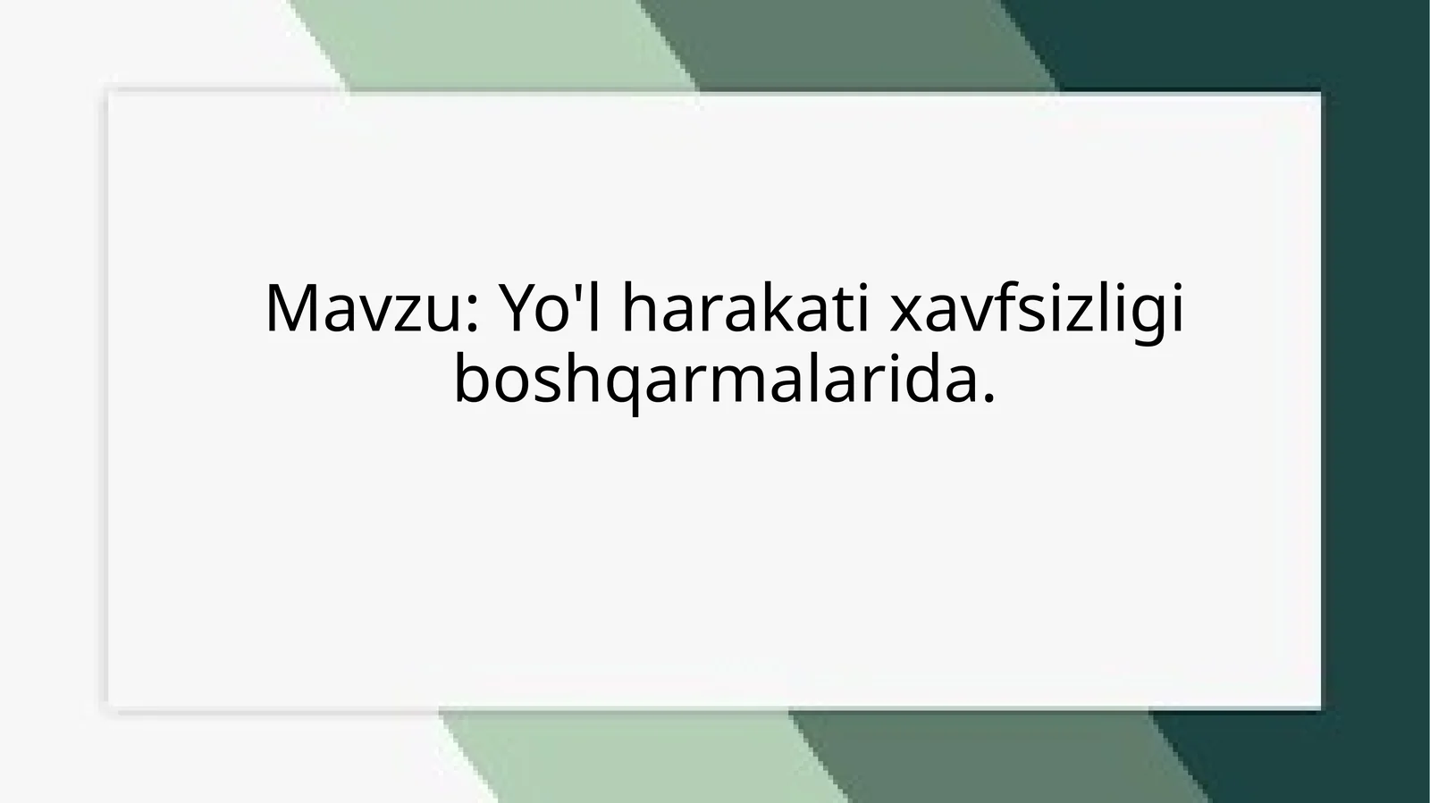Yo'lharakati qoidalari