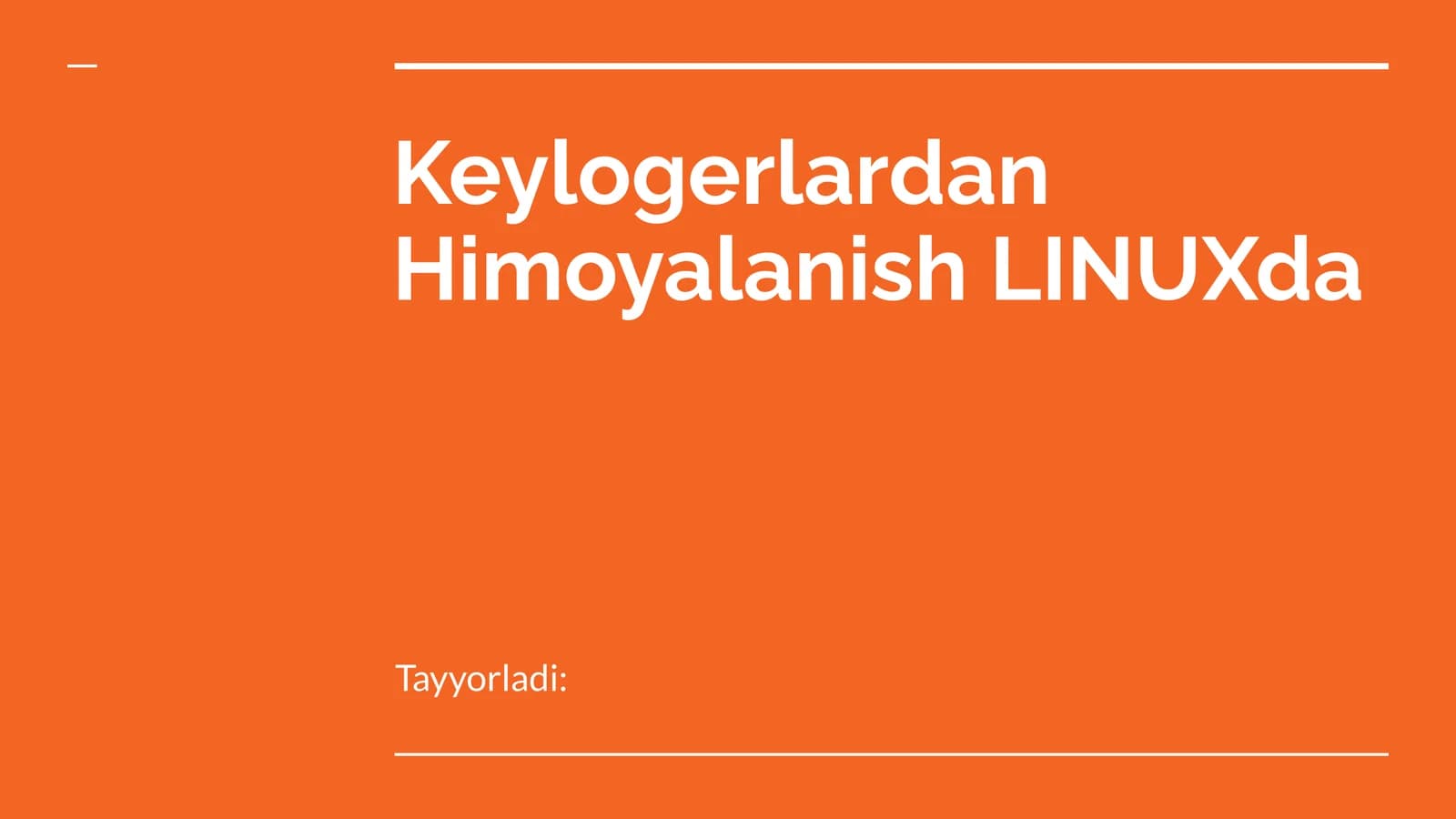 Keylogerlardan himoyalanish linuxda