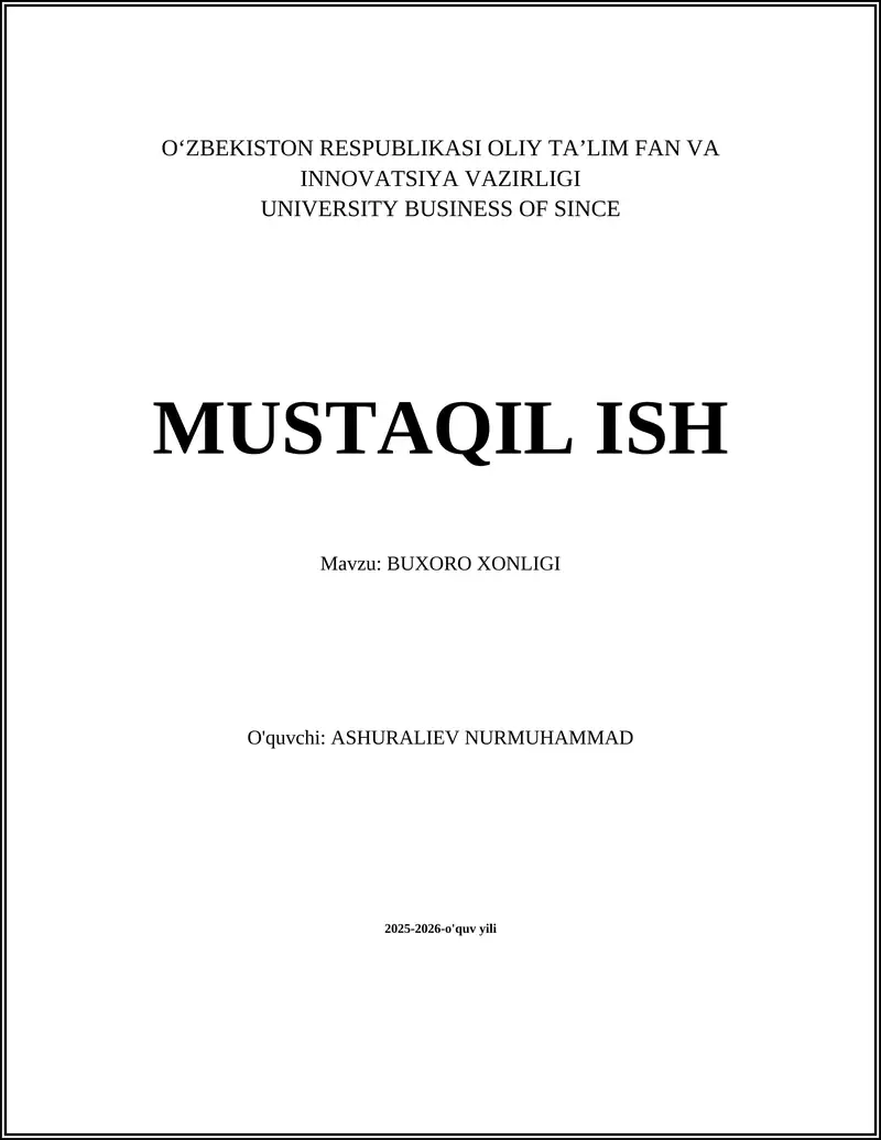 BUXORO XONLIGI