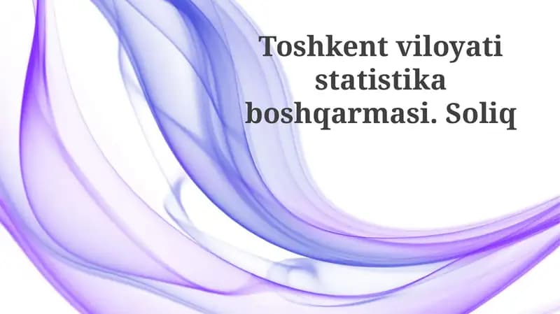 Toshkent viloyati statistika boshqarmasi: Soliq tushumlarining dinamikasi va tahlili