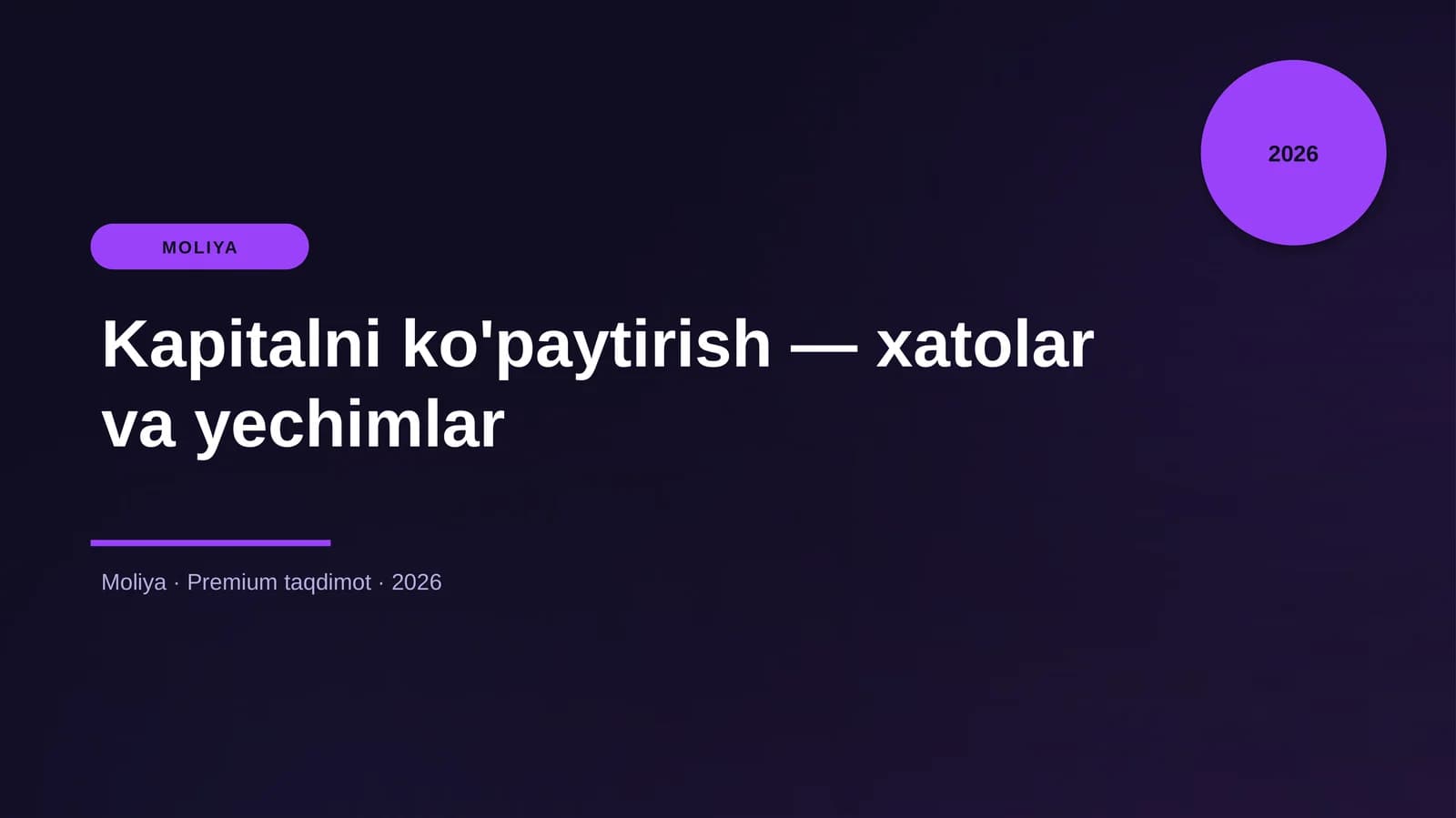 Kapitalni ko'paytirish — xatolar va yechimlar