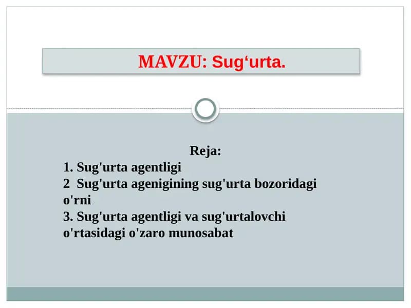Sug‘urta.