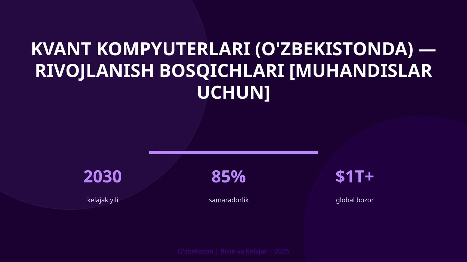 Kvant kompyuterlari (O'zbekistonda) — rivojlanish bosqichlari [muhandislar uchun]