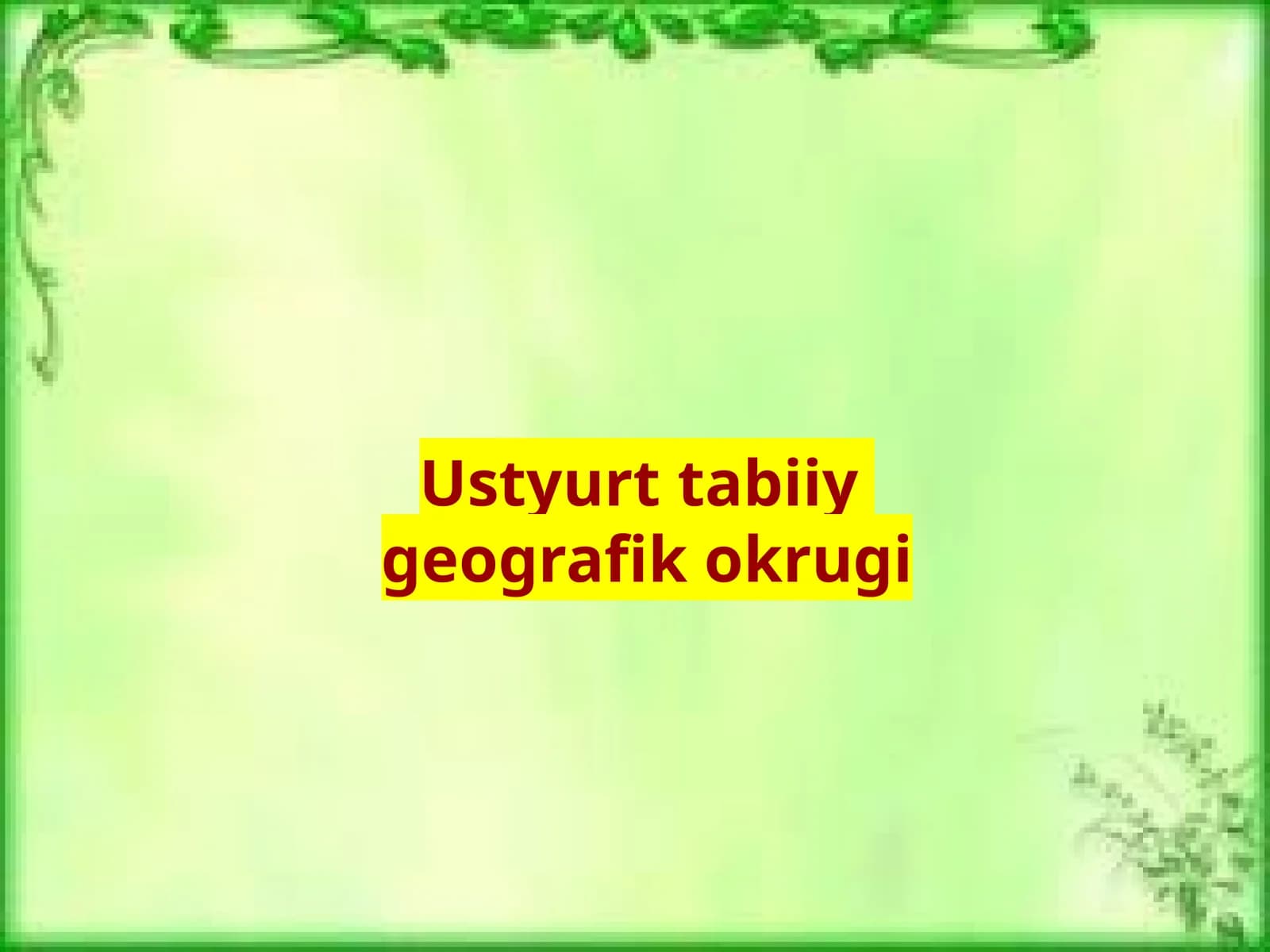 Ustyurt  tabiiy geografik  okrugi