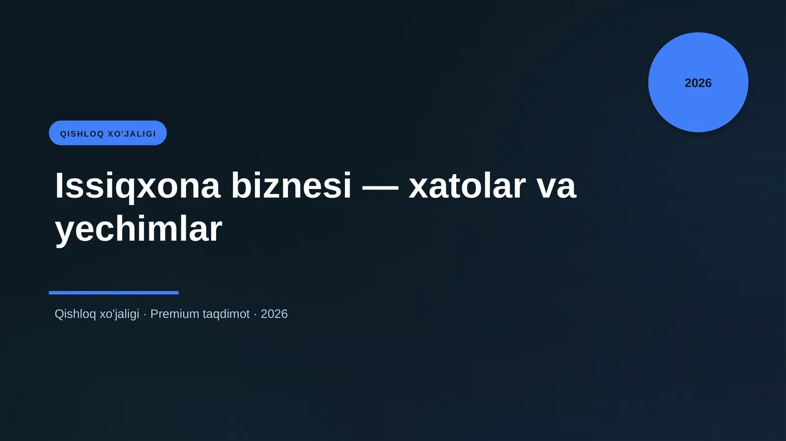 Issiqxona biznesi — xatolar va yechimlar