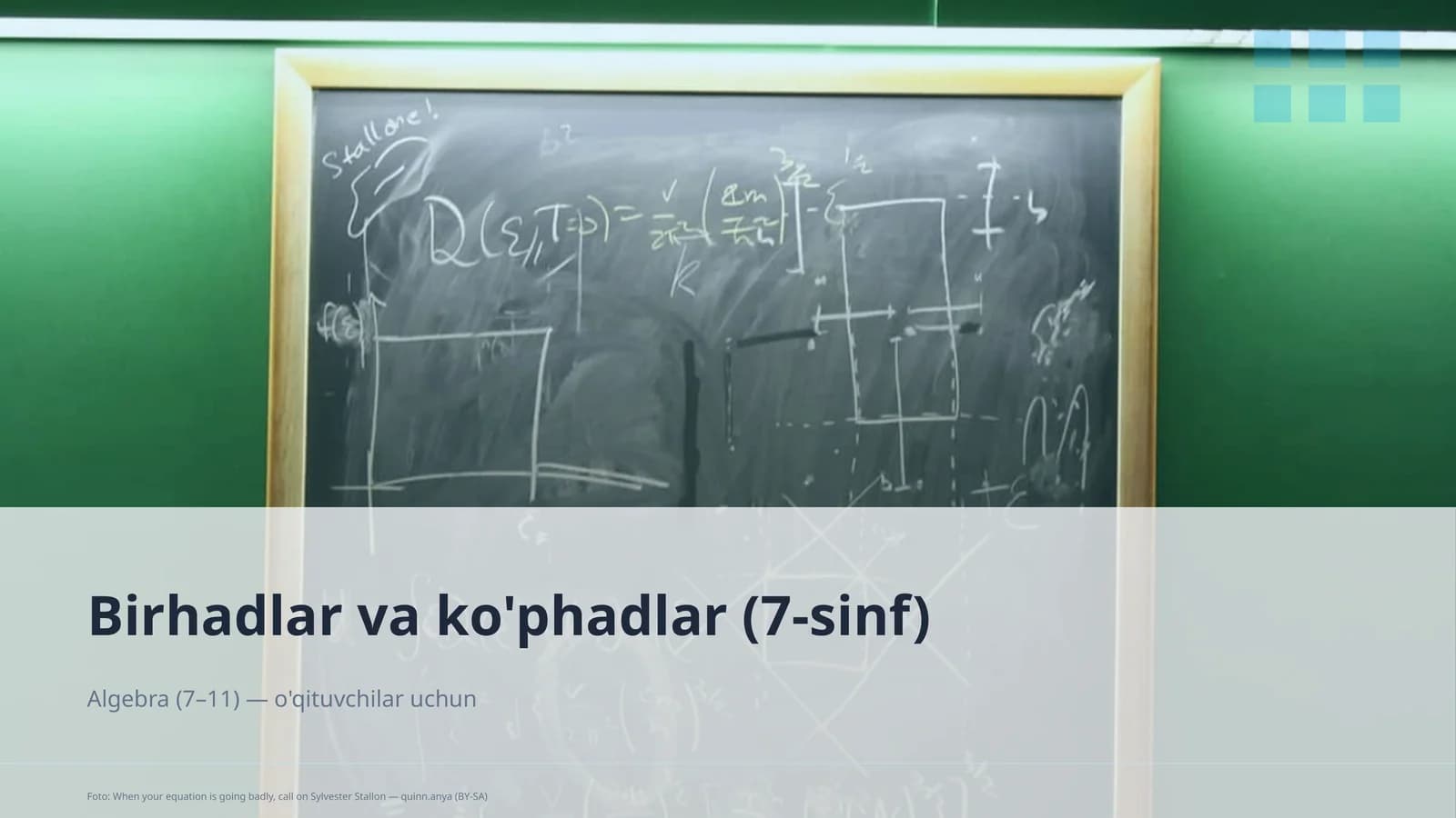 Algebra (7–11) - o'qituvchilar uchun
