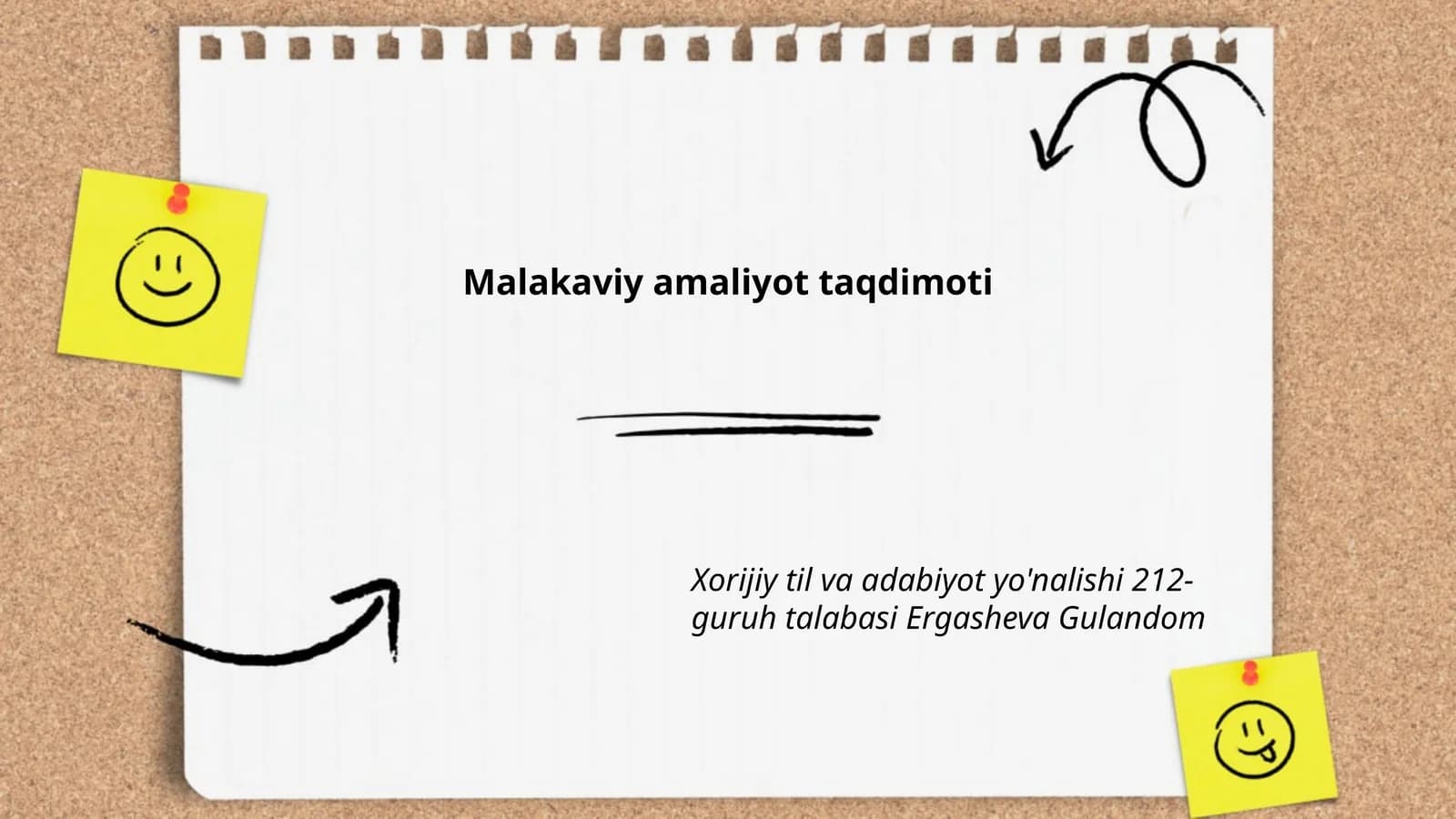 Malakaviy amaliyot taqdimoti