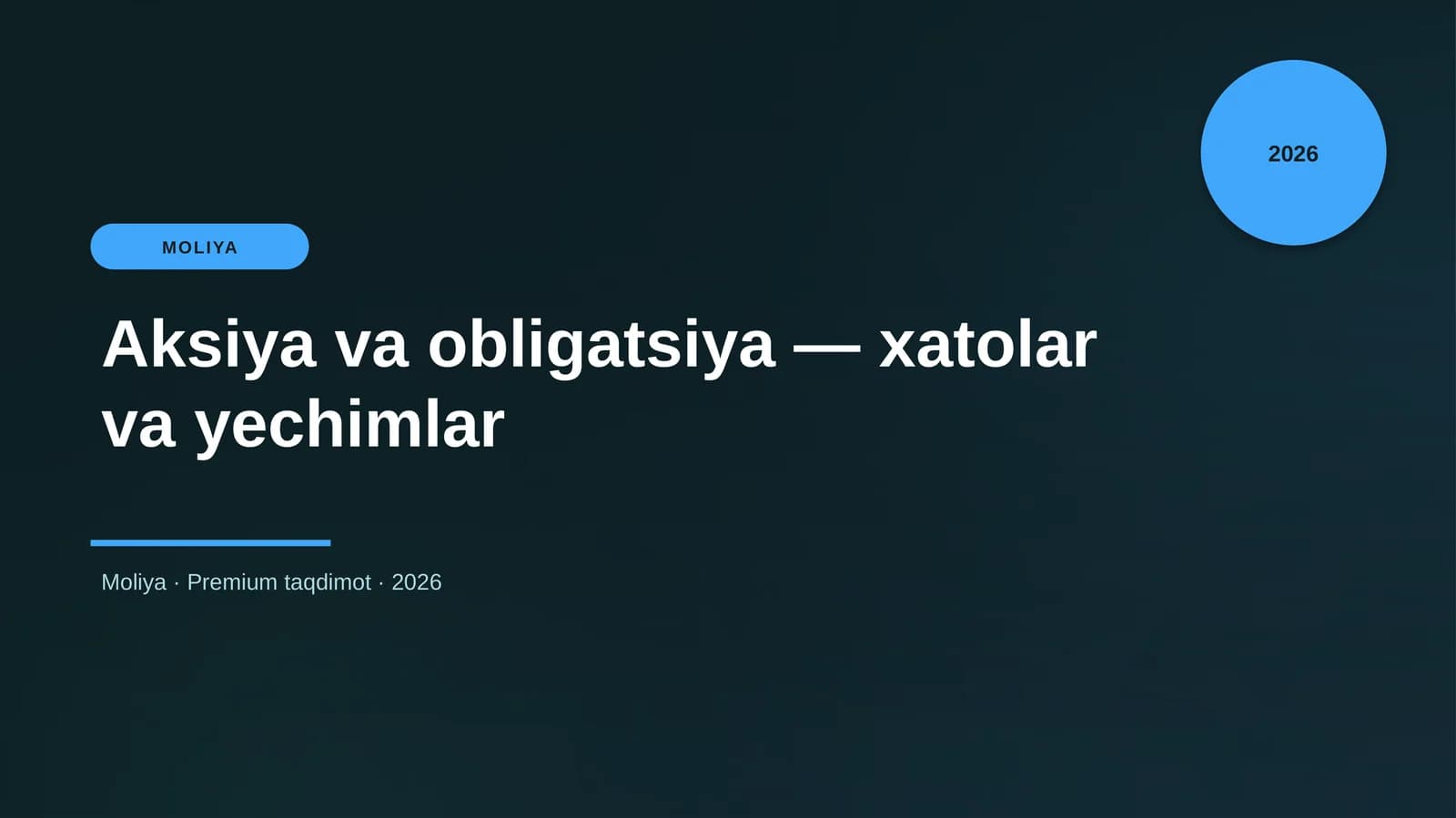 Aksiya va obligatsiya — xatolar va yechimlar