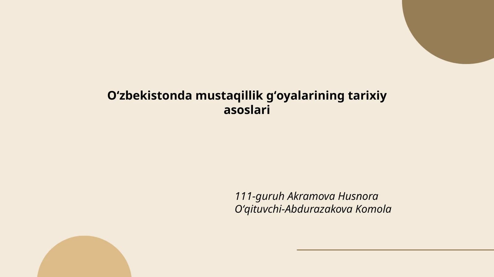 Mustaqillik gʻoyalari va milliy istiqlol