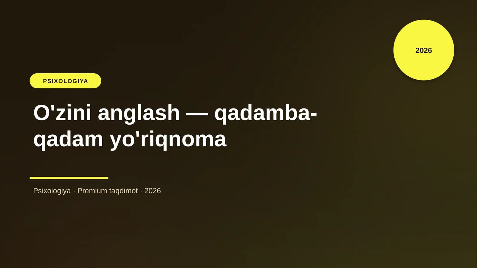 O'zini anglash — qadamba-qadam yo'riqnoma