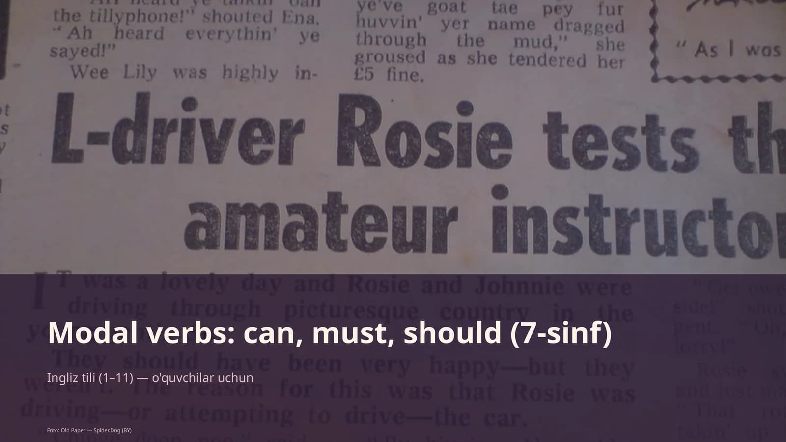 Modal verbs: can, must, should (7-sinf)