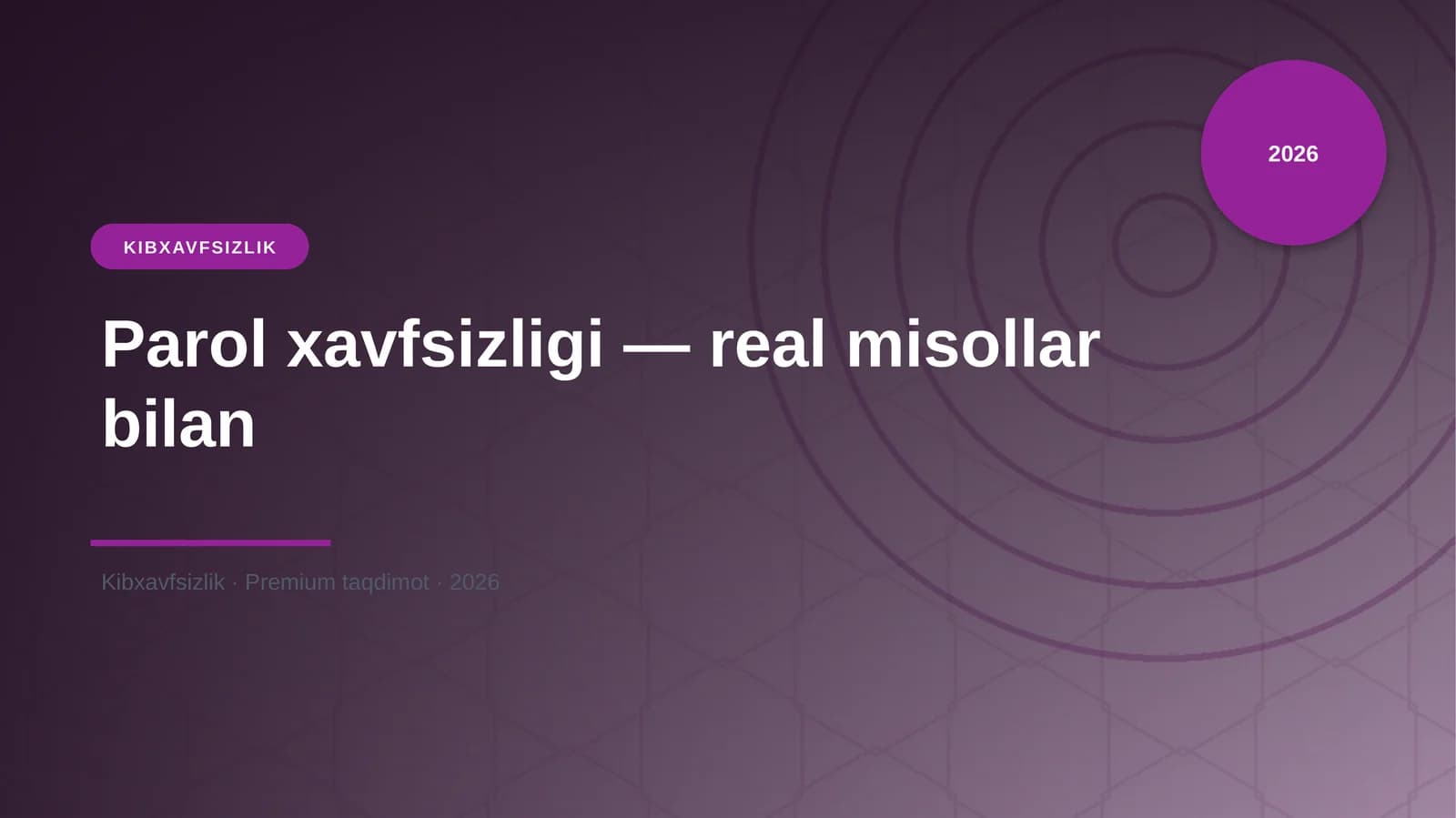 Parol xavfsizligi — real misollar bilan