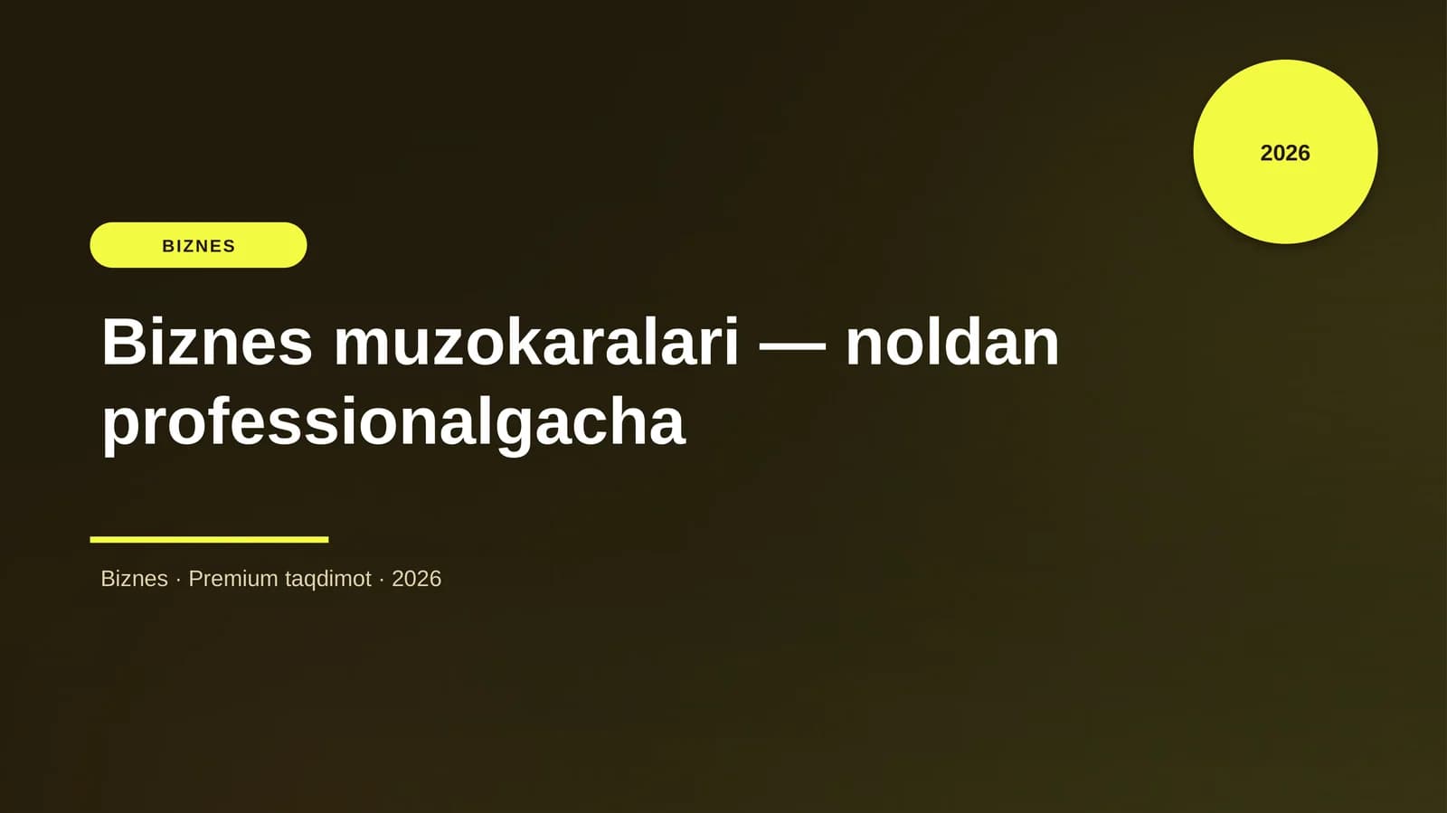 Biznes muzokaralari — noldan professionalgacha