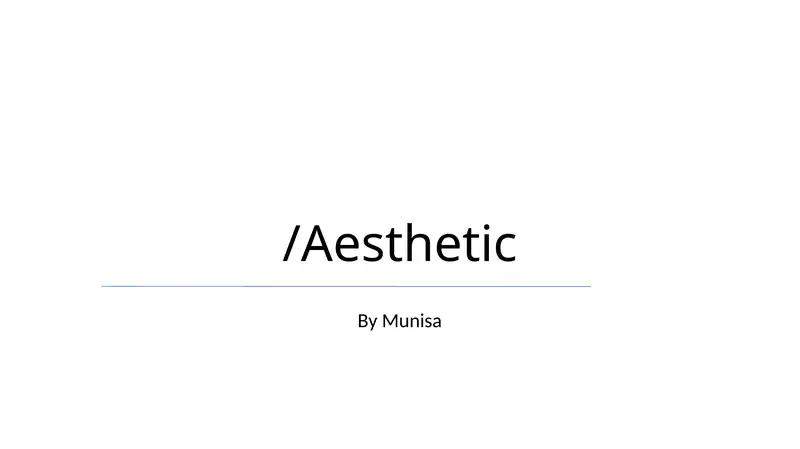 Estetika