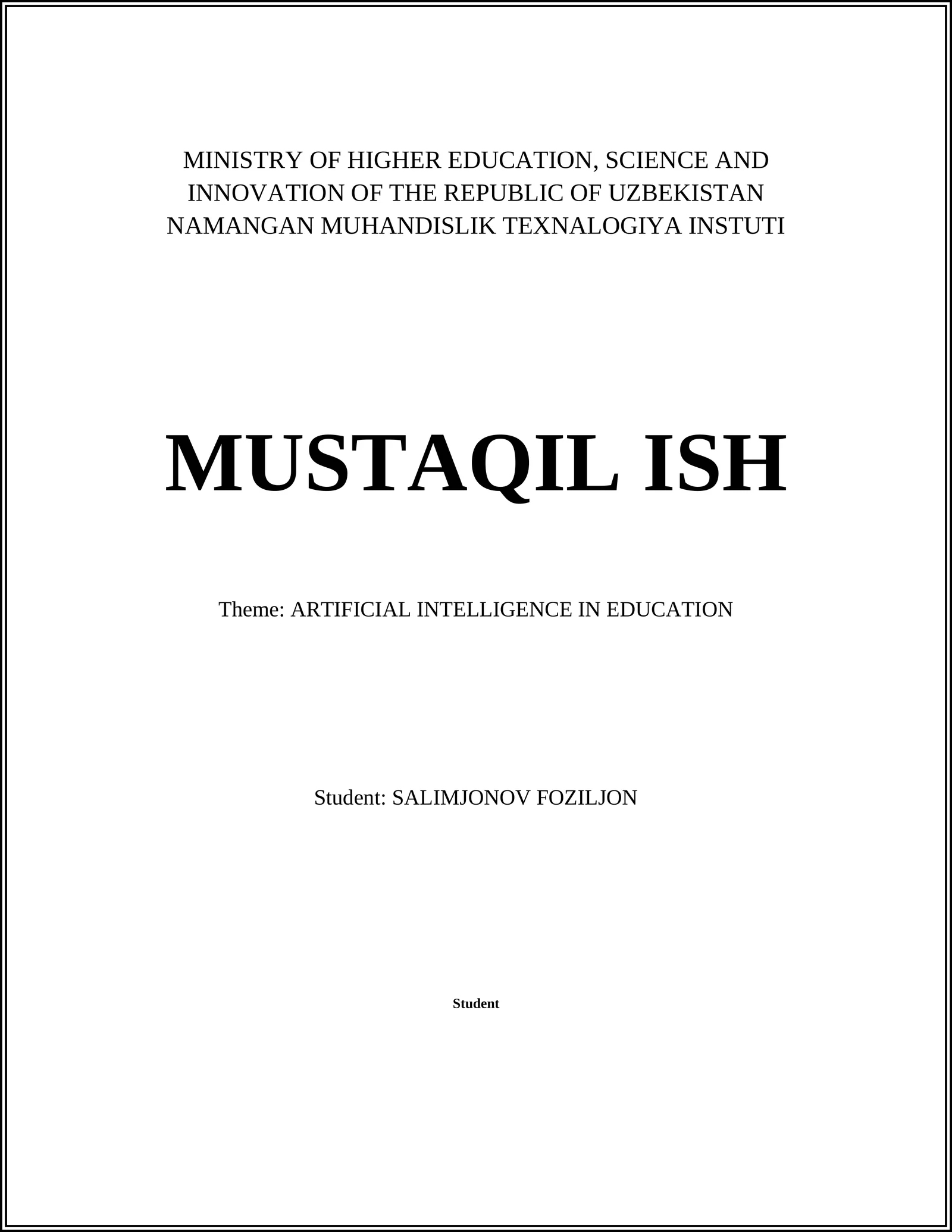 Artificial Intelligence in Education