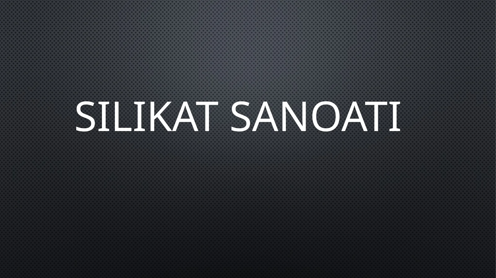 Silikat sanoati