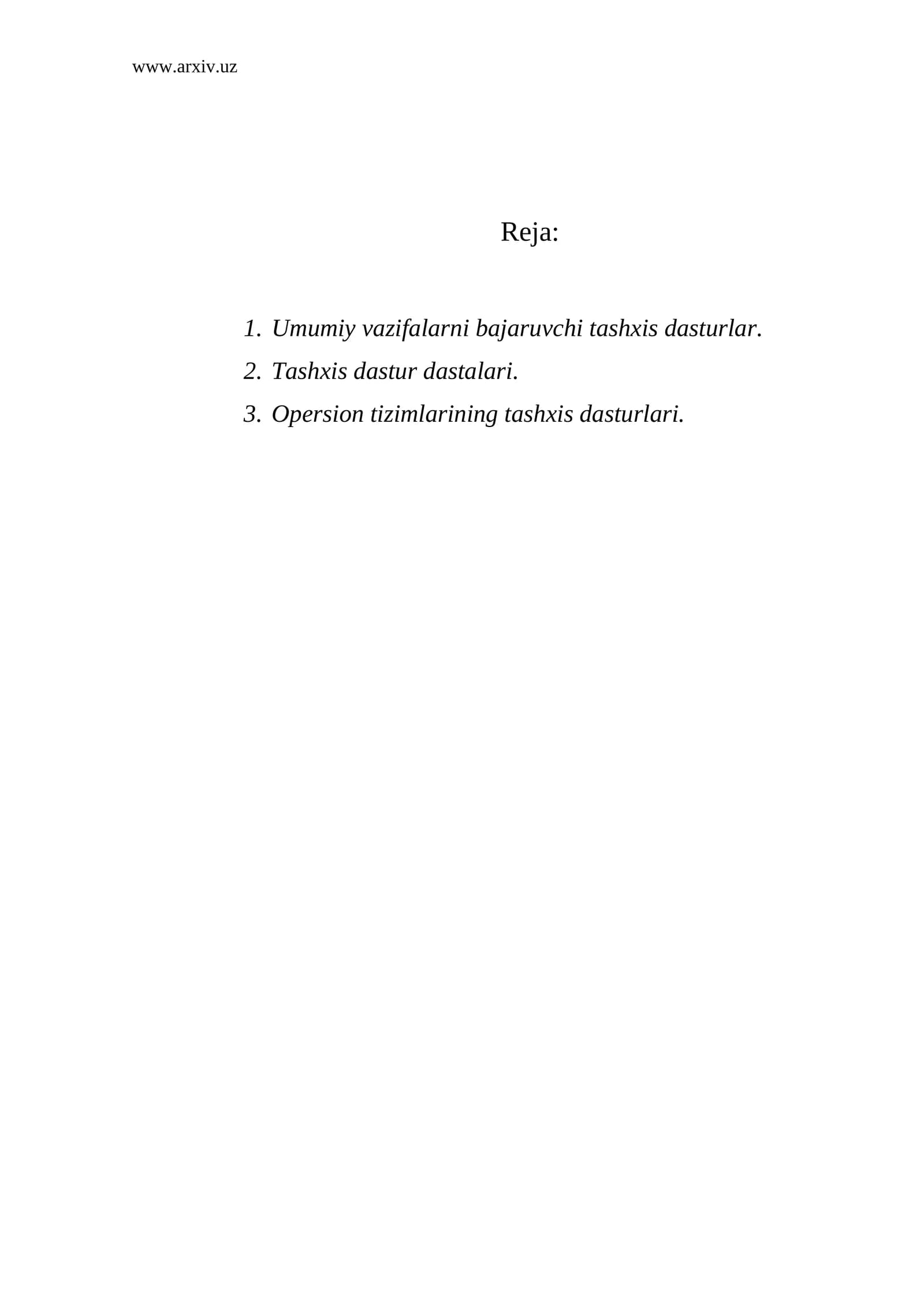 Tashxis dastur dastalari