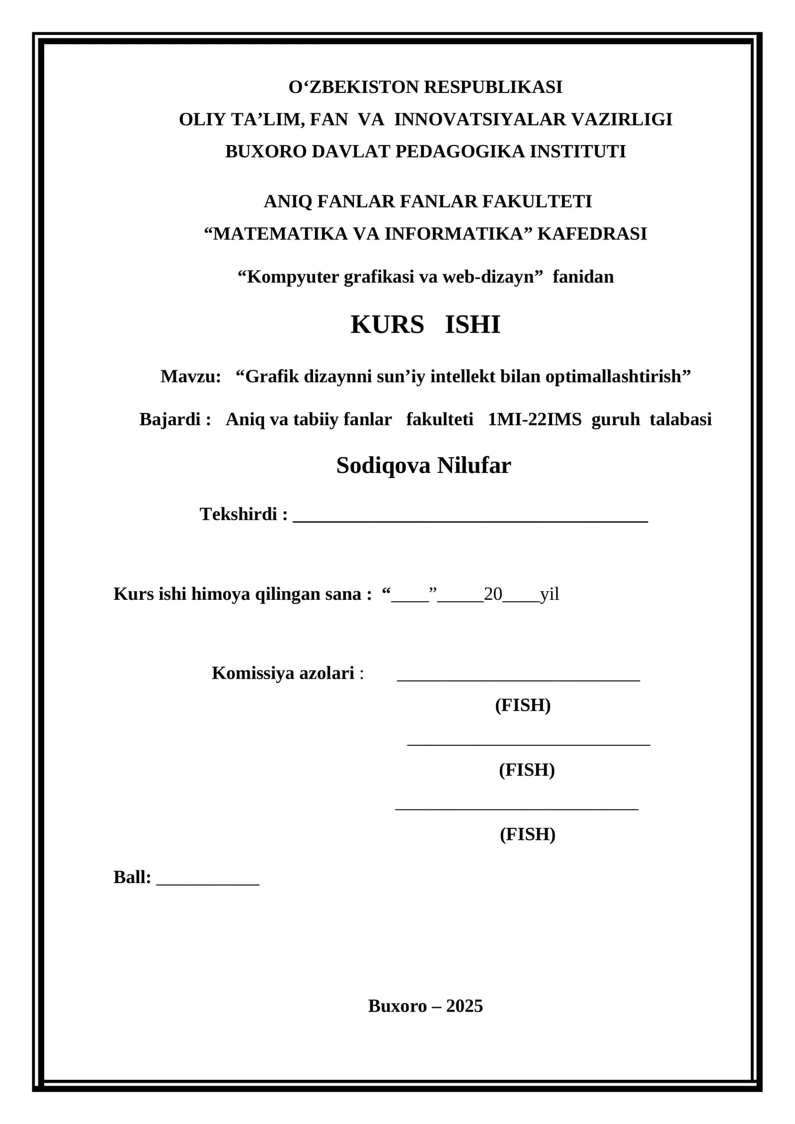 Kompyuter grafikasi va web-dizayn