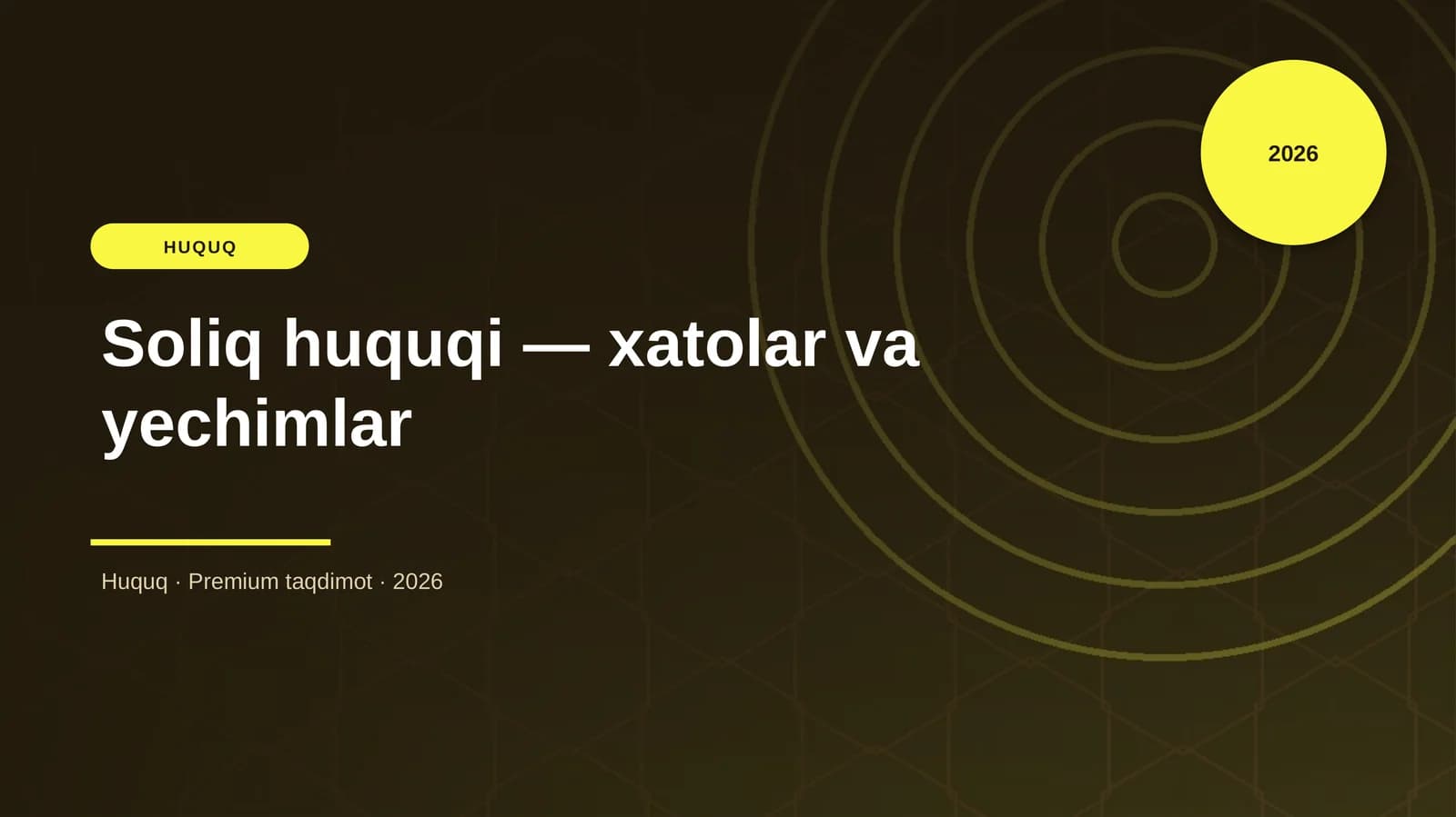 Soliq huquqi — xatolar va yechimlar