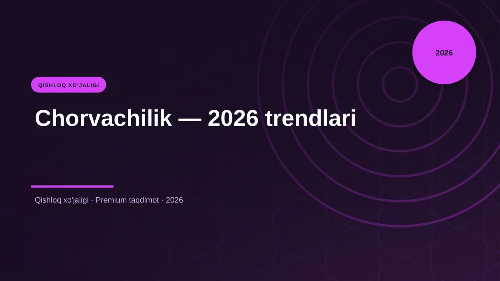 Chorvachilik — 2026 trendlari