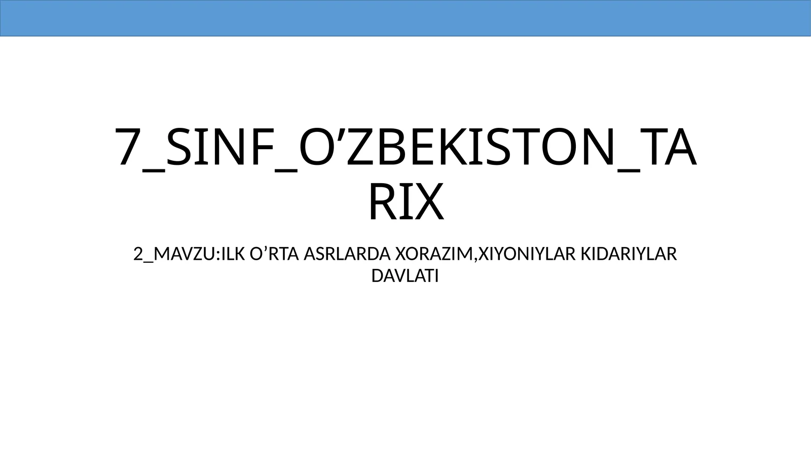 O’zbekiston tarix