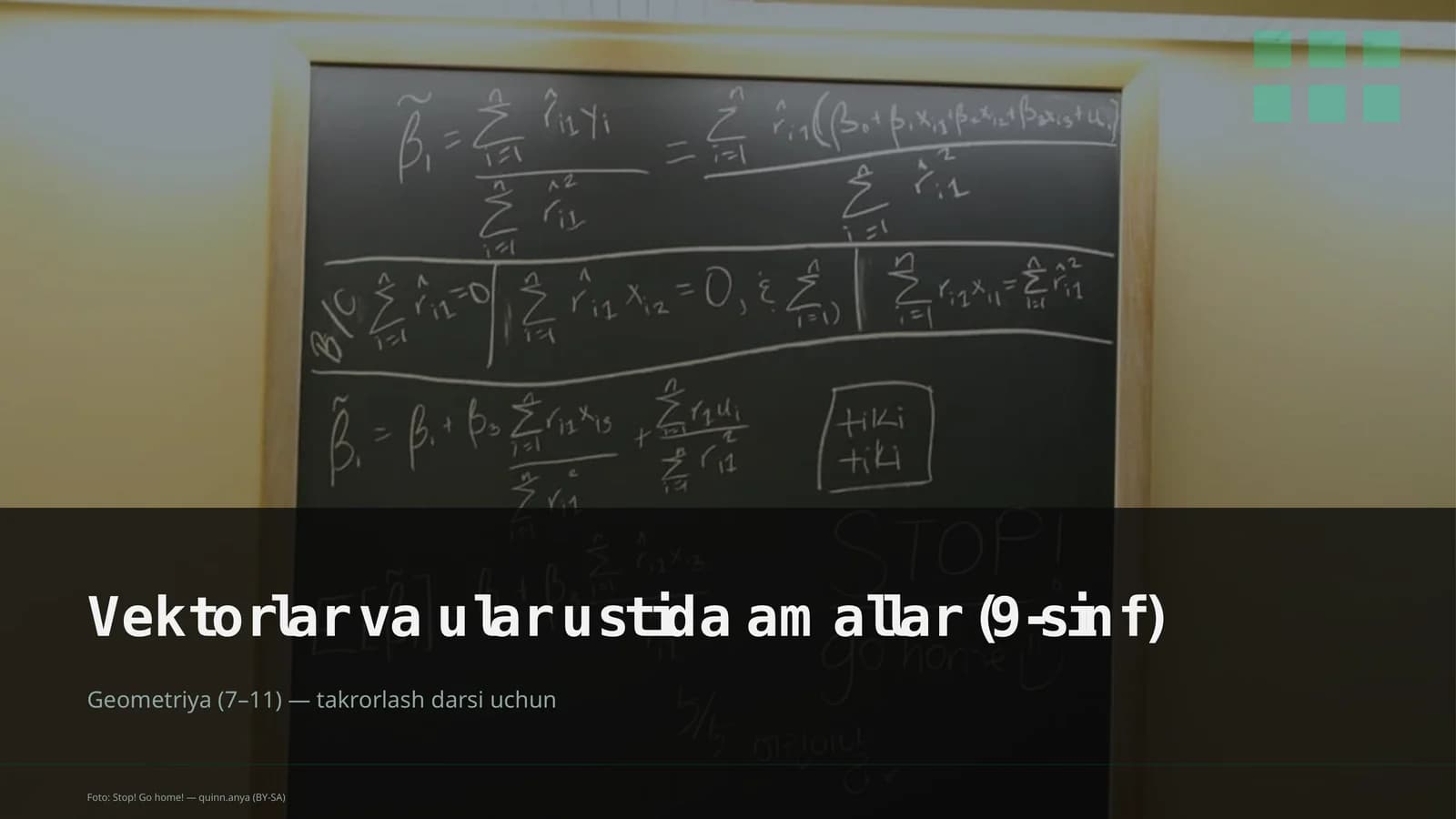 Vektorlar va ular ustida amallar (9-sinf)