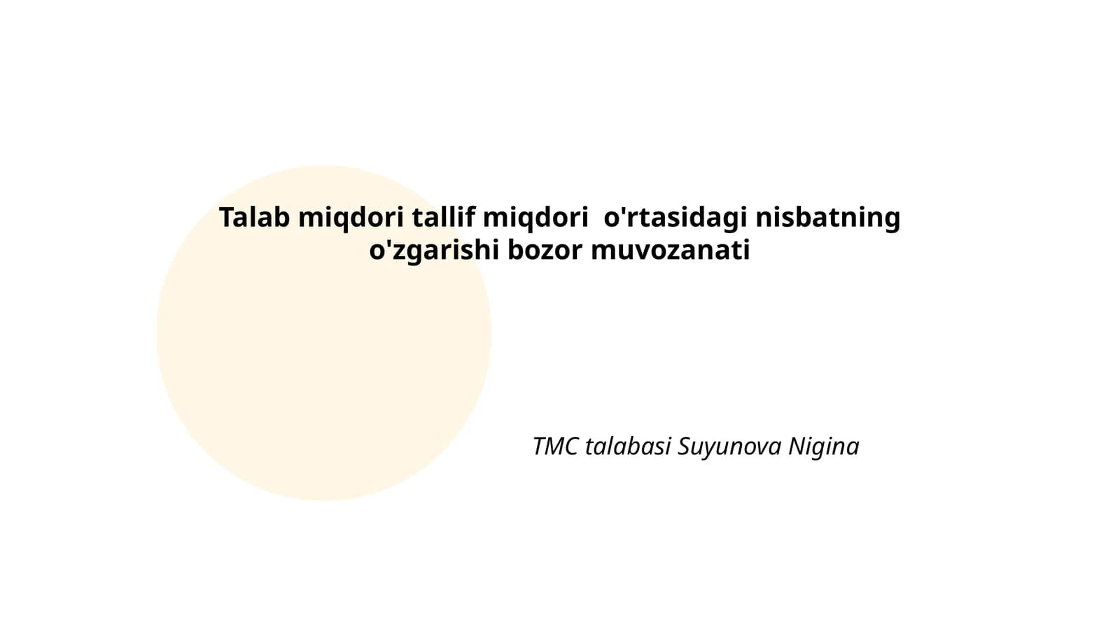Talab va taklif asoslari