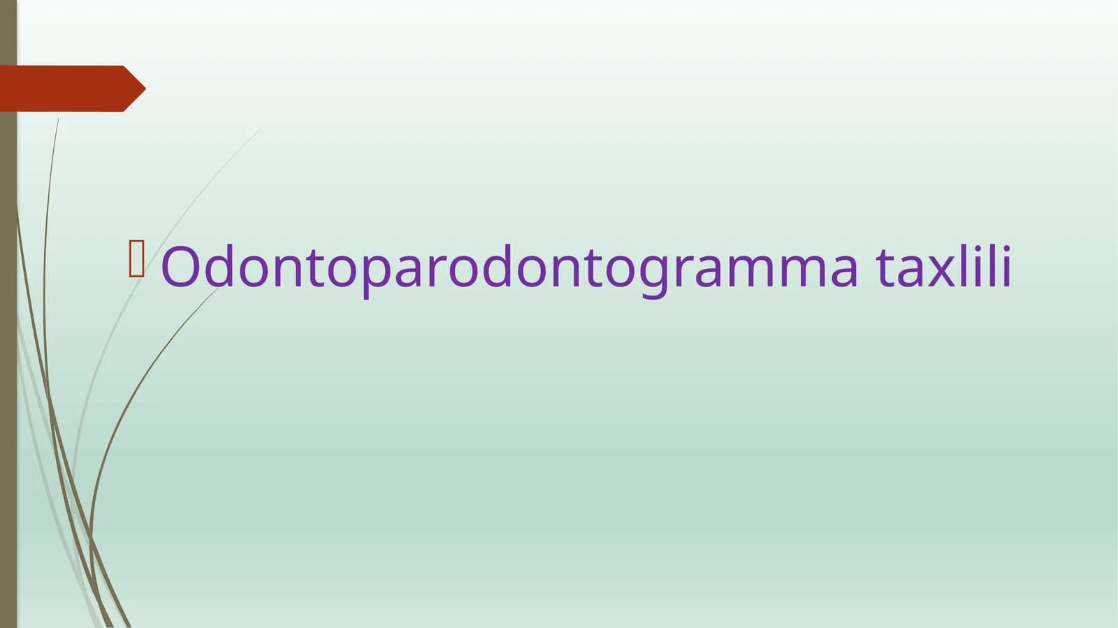 Odontoparodontogramma tahlili