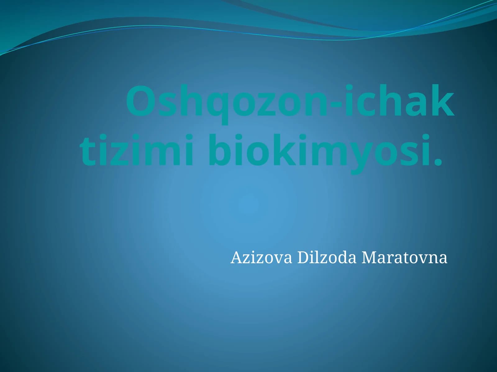 Oshqozon-ichak tizimi biokimyosi
