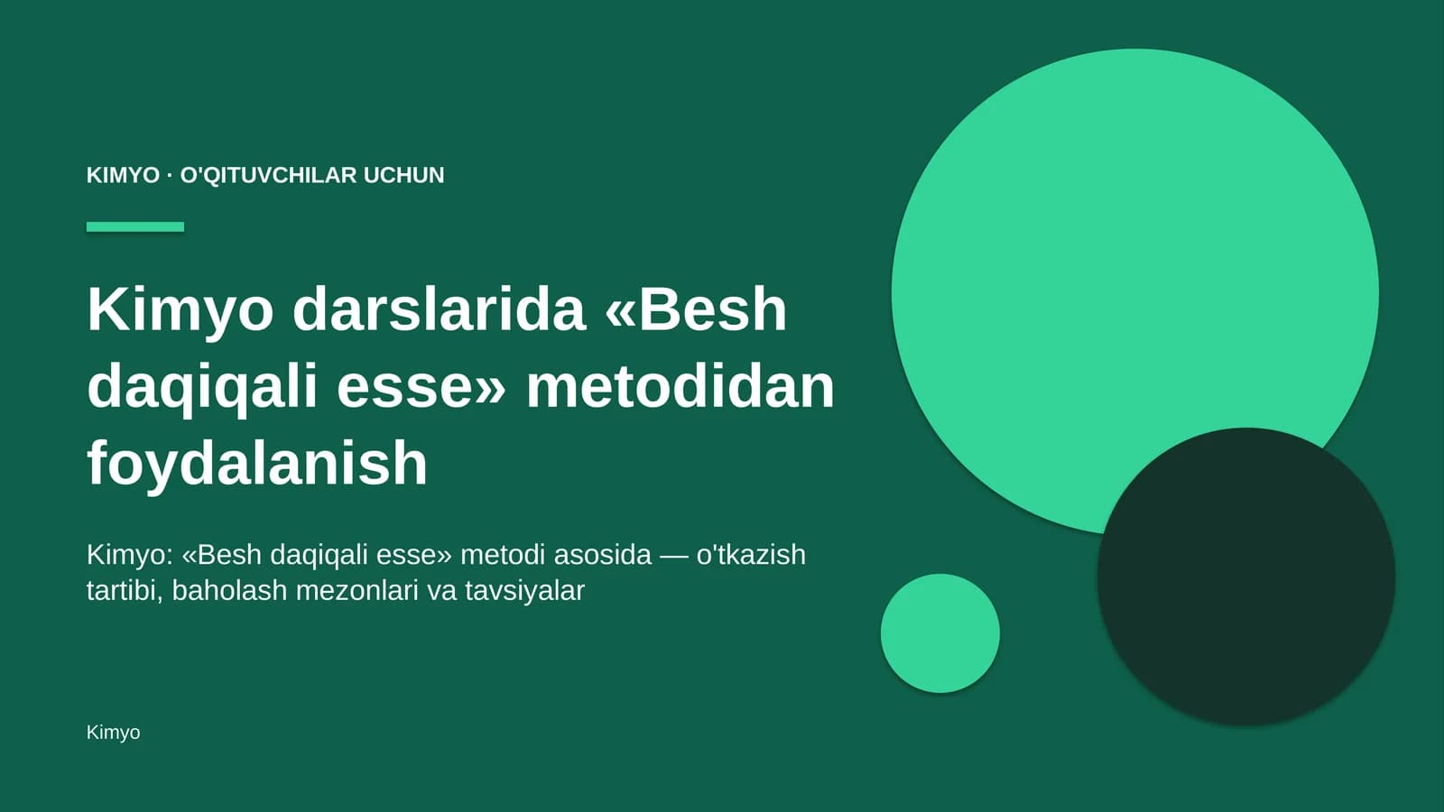 kimyo darslarida besh daqiqali esse metodidan foydalanish 1049